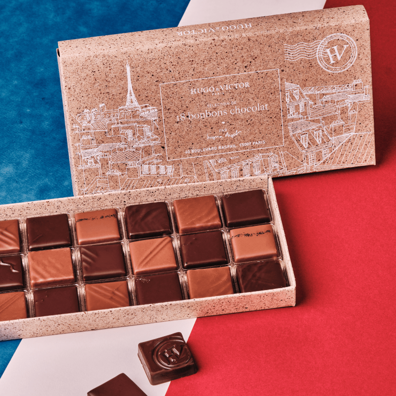 Enveloppe 18 Carrés en chocolat artisanal